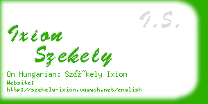 ixion szekely business card